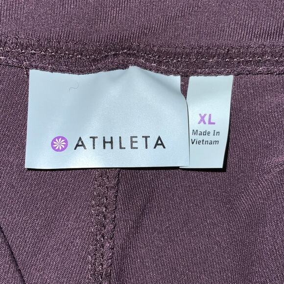 Athleta Drawstring Wide Leg Active Pants - Plum XL - Picture 4 of 4